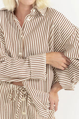 Cove stripe oversized long sleeve shirt