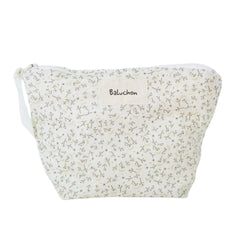 Petite trousse fleurs fond beige