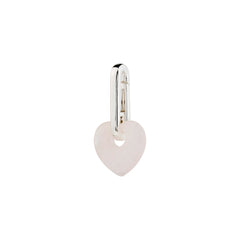 Pendentif coeur en quartz rose ou agate CHARM