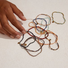 Bracelet Indie bleu plaqué or