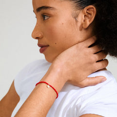 Bracelet Indie rouge, plaqué or