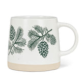 Tasse avec pommes de pin