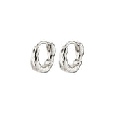 Eddy recycled organic shaped mini huggie hoops