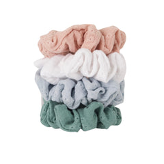 Chouchou élastique à cheveux fleurs brodées unis