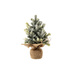 Sapin de table effet givré en fausse neige