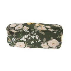 Petite trousse fleurs fond vert cylindre