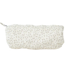Petite trousse fleurs fond beige cylindre