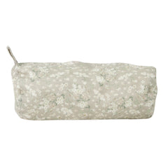 Petite trousse fleurs fond sauge cylindre