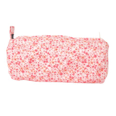 Petite trousse fleurs roses cylindre