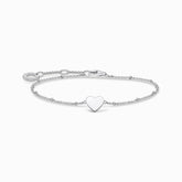 Bracelet cœur avec perles argent