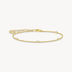 Bracelet blanche pierres or