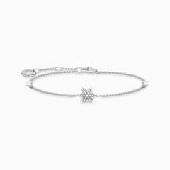 Bracelet flocon de neige avec pierres blanches argent