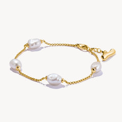Bracelets avec perles Natural Beauty plaqué or