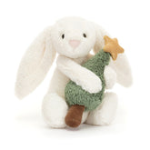Jellycat Lapin timide avec sapin de Noël