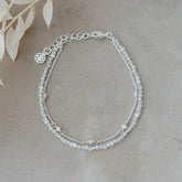 Bracelet Glee Bethany-white moon stone/white pearl