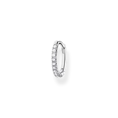 Créole unique blanche pierres argent