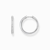 Créoles blanche pavé argent