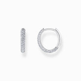 Boucles d'oreilles en argent avec pavé de zirconium blanc