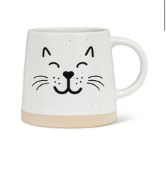 Tasse à base large avec visage de chat