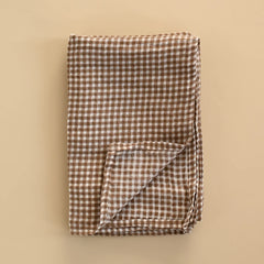 Drap contour lit de bébé - Vichy brown