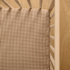 Drap contour lit de bébé - Vichy brown