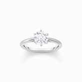 Bague avec zircon blanc en taille brillant