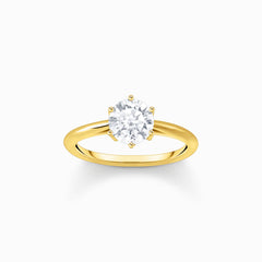 Bague avec zircon blanc en taille brillant