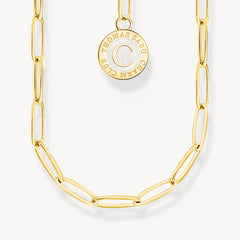 Thomas Sabo Chaîne Charm avec un médaille blanc plaqué or 45 cm