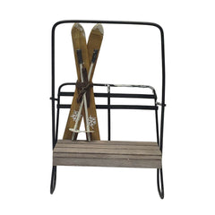 Chaise de ski métal/bois 16,5 x 21,5 cm