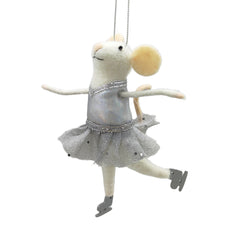 Souris de Noël Patineuse Artistique argent