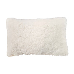 Coussin en fausse fourrure blanche