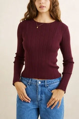 Top essentiel à manches longues en maille