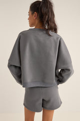 logo crew neck fleece