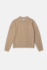Mohair quarter zip fisherman knit