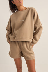 Logo crew neck fleece