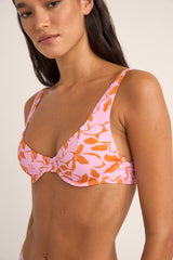 bora bora floral panelled underwire top