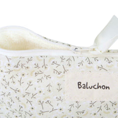 Petite trousse fleurs fond beige
