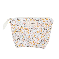 Petite trousse fleurs clorées fond beige