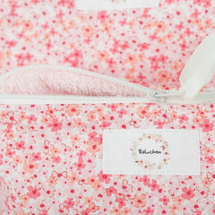 Petite trousse fleurs roses