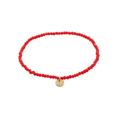 Bracelet Indie rouge, plaqué or