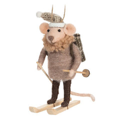 Décoration de souris skieuse de fond