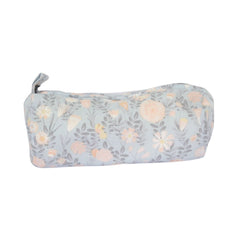 Petite trousse fleurs fond bleu cylindre