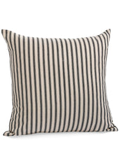 Coussin coton rayé noir et beige