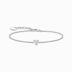 Bracelet avec cœur en zircone blanche