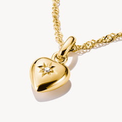 Pendentif Charm cœur avec étoile Connect plaqué or