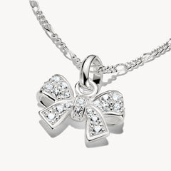 Pendentif Charm nœud avec pierres blanches Connect argent