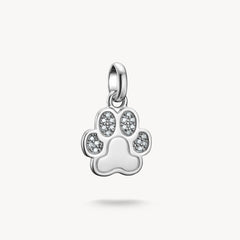 Pendentif Charm patte avec pierres blanches Connect argent