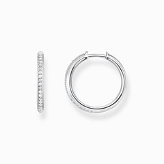 Créoles blanche pavé argent