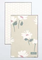Serviettes à main Collection Marguerite en brise - Beige (Lot de 2)