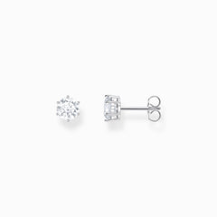 Boucles d'oreilles avec zircon blanc en taille brillant